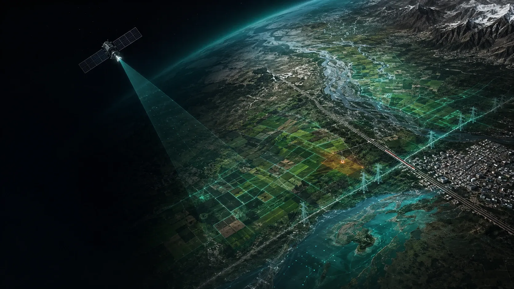 Conceptual view of earth observation supporting land, water and infrastructure decisions